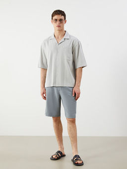 Regular Fit Resort Yaka K?sa Kollu Poplin Erkek G?mlek