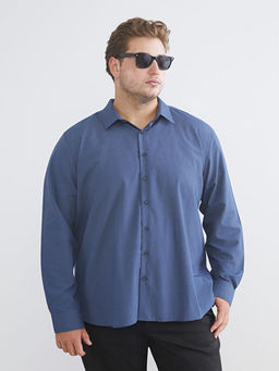 B?y?k Beden Regular Fit Uzun Kollu Ekose Erkek G?mlek