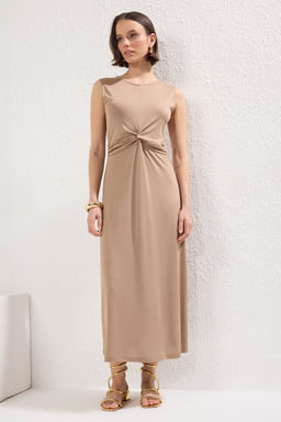 Vizon Duz Buzgu / Drape Maxi More Sustainable Modal Burgu Detayl? Esnek Orme Elbise TWOSS25EL00385 - Trendyolmilla фото 2