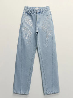 Джинсы straight с вышивкой / Zarina  фото 6