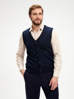 Жилет мужской на пуговицах CASINO c126-т.синий