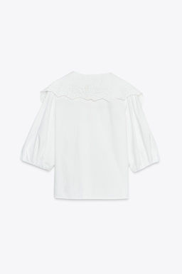 POPLIN SHIRT WITH PETER PAN COLLAR - Zara фото 6