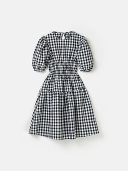 Платье хлопковое с коротким рукавом Черно-белое 7+ - Bungly фото 2