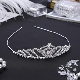 Диадема для волос «Мерцание», корона, серебро