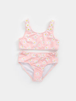 Bisiklet Yaka ?i?ekli K?z Bebek Bikini Tak?m?
