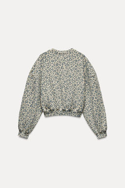 WASHED-EFFECT ANIMAL PRINT SWEATSHIRT - Zara фото 8