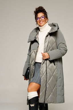 Пальто Beautiful Free 8023 серый