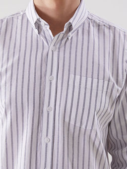 Regular Fit Uzun Kollu ?izgili Erkek G?mlek