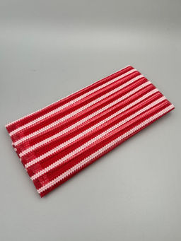 Bath Towel Мочалка-полотенце для душа с пилинг-эффектом / Stripe Long Exfoliating Towel, красная полоска