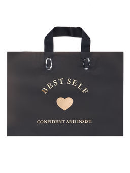 Цена за 50 шт. Пакет с петлевой ручкой черный 34?25?8 см 80 мкм