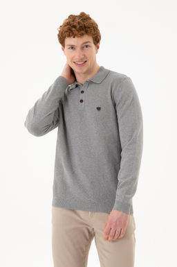 Мужской серый меланжевый свитер Неожиданная скидка в корзине