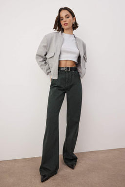 Petrol Yuksek Bel Vintage Y?kama Ozel Renk Denim Wide Leg/Genis Paca Jeans TWOAW26JE00110