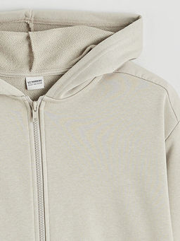 Kap??onlu Erkek ?ocuk Fermuarl? Sweatshirt