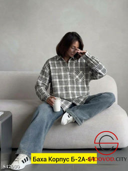 Рубашка женская в клетку