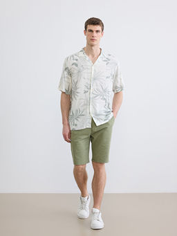 Regular Fit Resort Yaka Desenli Erkek G?mlek