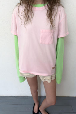 CAMISETA OVERSIZE BOLSILLO / Rosa - Zara фото 7