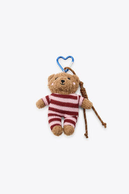STRIPED TEDDY BEAR CHARM KEY RING - Zara фото 4