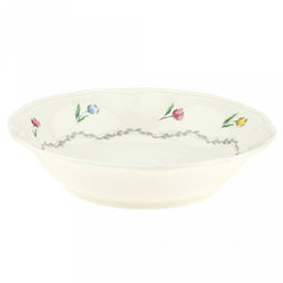 Ласковый май Тарелка глубокая фарфоровая д17,6см, h4,2см, 460мл, с деколью, рельефный декор, волнистый край, кремовый (Китай) - Домашняя мода фото 2