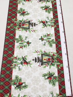 Дорожка Рождественский фонарик цв.зеленый, ш.0.5м, хлопок-100%, 228гр/м.кв - Купава фото 3