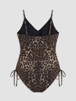 Купальник леопардовый с поролоновыми чашками