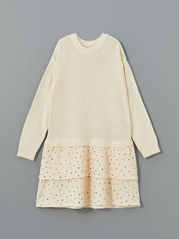 Bisiklet Yaka K?z ?ocuk Triko Elbise