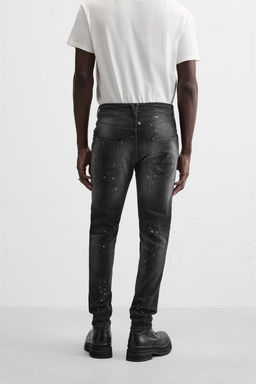 RIPPED SKINNY JEANS WITH PAINT SPLATTER - Zara фото 12