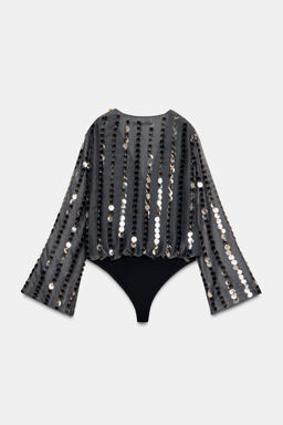 SEQUINNED BODYSUIT - Zara фото 7