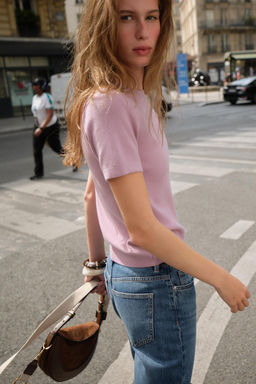 SOFT-TOUCH SHORT SLEEVE KNIT TOP - Zara фото 6