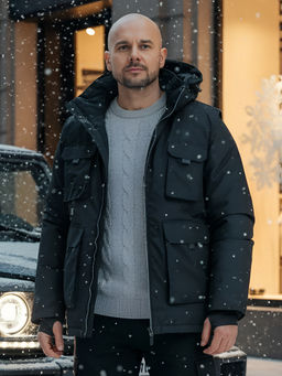 Куртка - жилетка трансформер с подогревом 2 в 1 мужская зимняя черного цвета 6668Ch - Mtforce фото 36