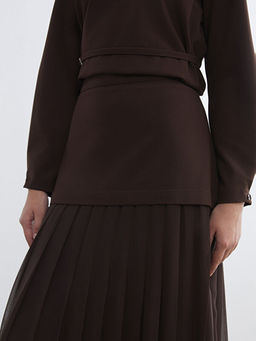 Beli Lastikli Pileli Etek