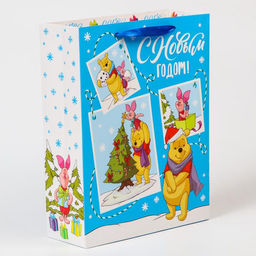 Пакет ламинированный вертикальный, 31 х 40 х 11,5 см С новым годом!, Медвежонок Винни
