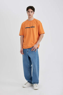 Футболка оверсайз с круглым вырезом и короткими рукавами Looney Tunes - Defacto фото 2