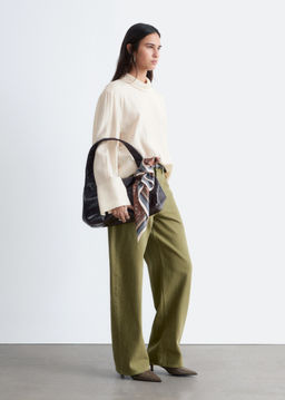Blusa con cuello alzado doblado - H&m фото 3