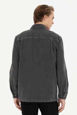 Мужская рубашка антрацитового цвета с длинным рукавом - U.s. polo assn фото 5