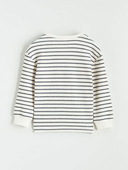 Bisiklet Yaka ?izgili Erkek ?ocuk Sweatshirt