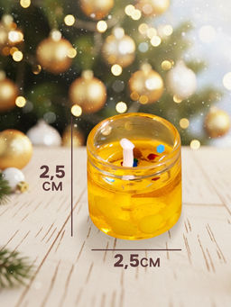 Цена за 2 шт. Свечи гелевые «Счастливого Нового года», 3 шт., золотые, 2.5×2.5×2.5 см