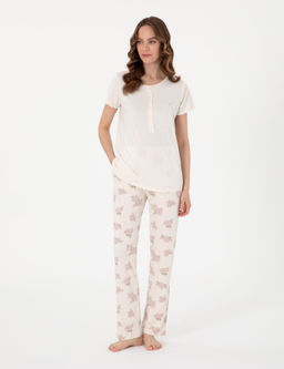 Krem K_sakollu Lohusa Pijama Tak_m_