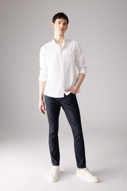 Брюки-чиносы узкого кроя из парусины - Defacto фото 2