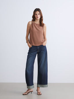 Bisiklet Yaka B?zg?l? Bluz