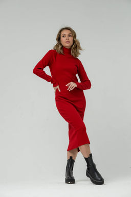 166 Платье Лапша, красный - Knitka wear фото 2