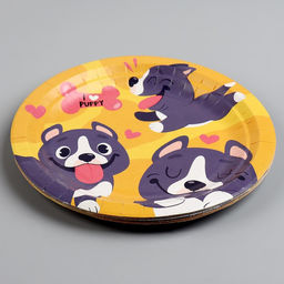 Цена за 10 шт. Тарелка бумажная Щенята, 18 см - Страна карнавалия фото 3