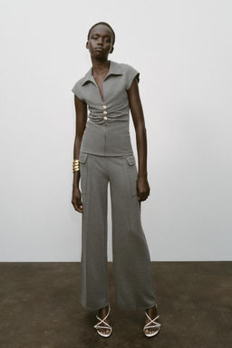 PIQU_ TROUSERS WITH POCKETS