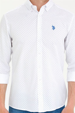 U. S. Polo Assn Мужская белая рубашка с принтом Saks - U.s. polo assn фото 12