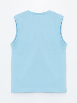 Bisiklet Yaka Kolsuz Bask?l? Erkek Bebek Atlet