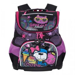 ! РАСПРОДАЖА Рюкзак GRIZZLY "OOPS" (RAv-088-4) 33*30*20см, цвет черный-жимолость, анат. спинка