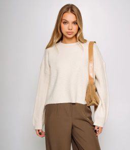 Джемпер #КТ6137, светло-бежевый