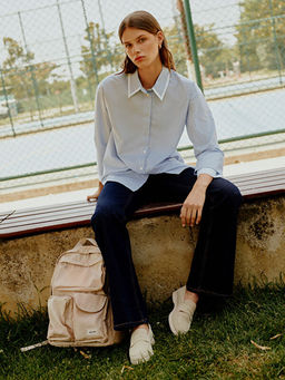 ?izgili Oversize Kad?n G?mlek Tunik