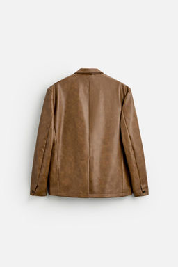 LIMITED EDITION LEATHER EFFECT BLAZER - Zara фото 8