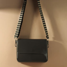 Ручка для сумки Гусиная лапка, стропа, с карабинами, 139 3 3,8 см, цвет чёрный/белый - Арт узор фото 3