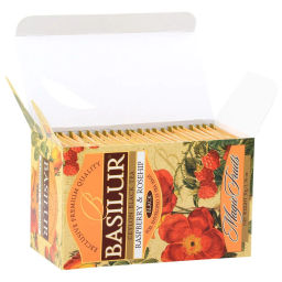 Коллекция Волшебные фрукты / МАЛИНА и ШИПОВНИК (70181 ) Саше, черн. 25 пак/ (BASILUR)